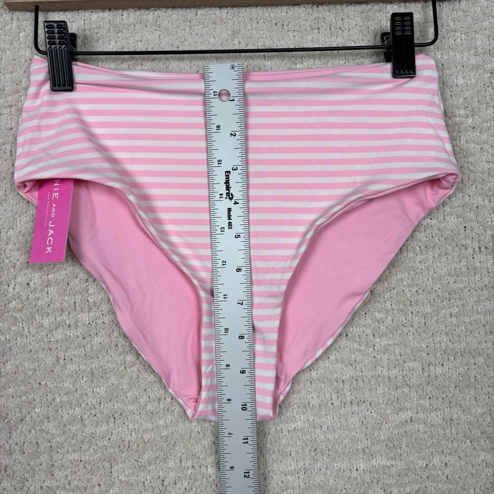Janie and Jack‎ Swim Bottom Girls XS Pink White Striped Reversable Bikini Beach